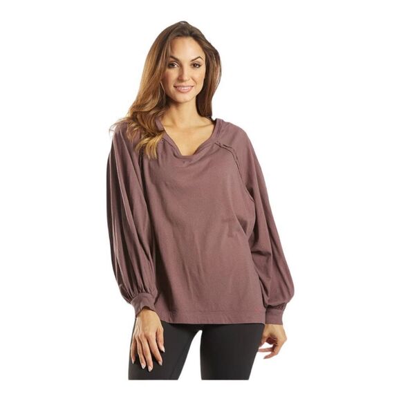 Free People Shes Everything oversized top in violet umber size XS NWT - Picture 1 of 5